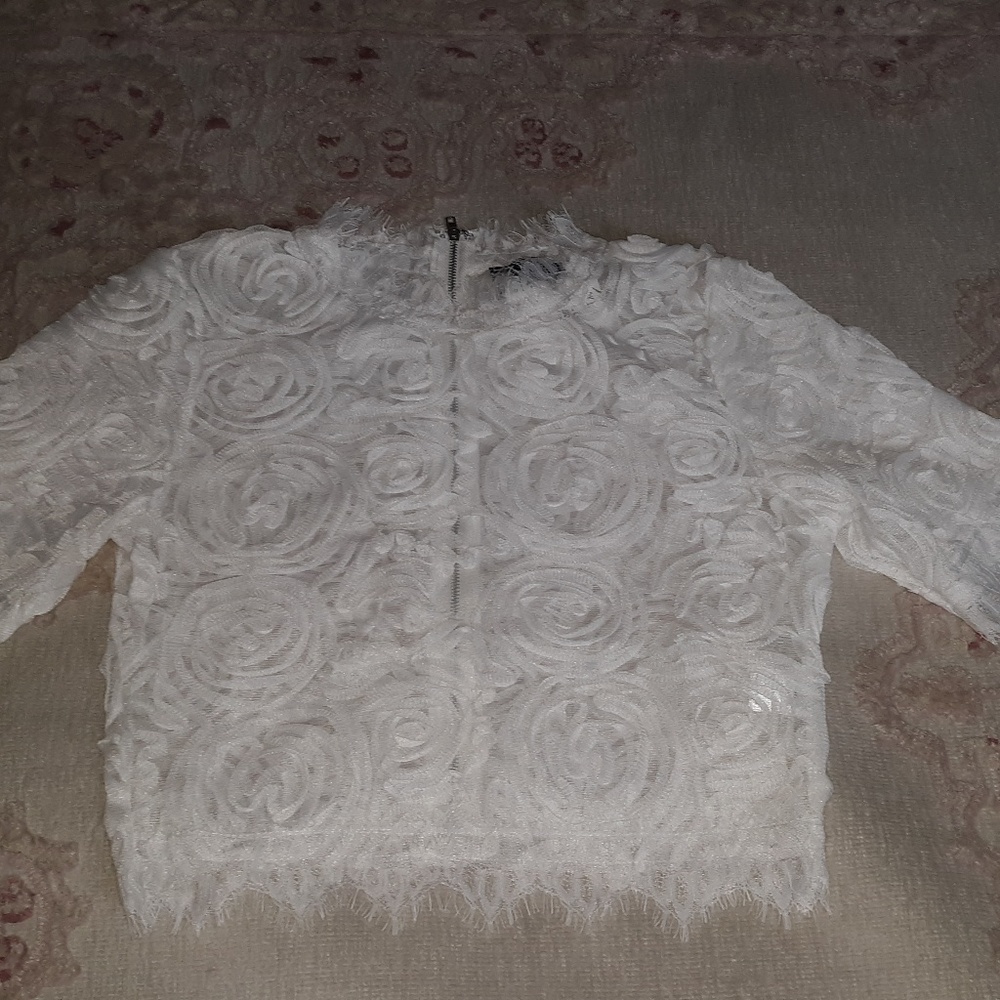 Akira white sheer top